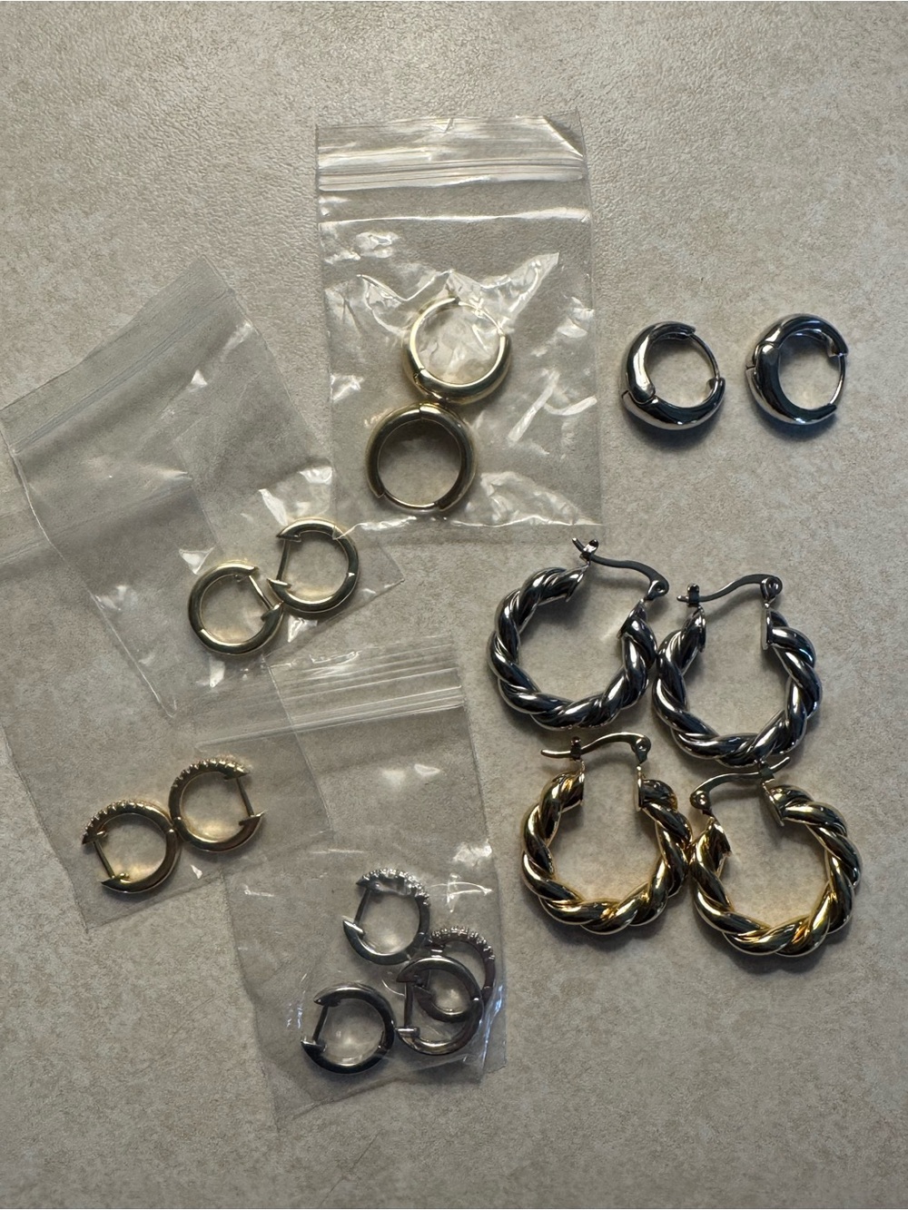 Mixed Metal Hoop Earring Set - Gold & Silver